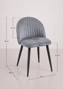 silla tapizada en terciopelo de comedor