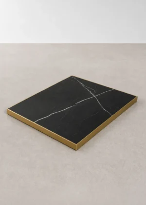 tablero de mesa cuadrado marmol negro