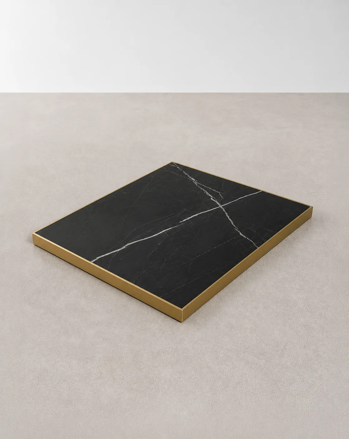 tablero de mesa cuadrado marmol negro