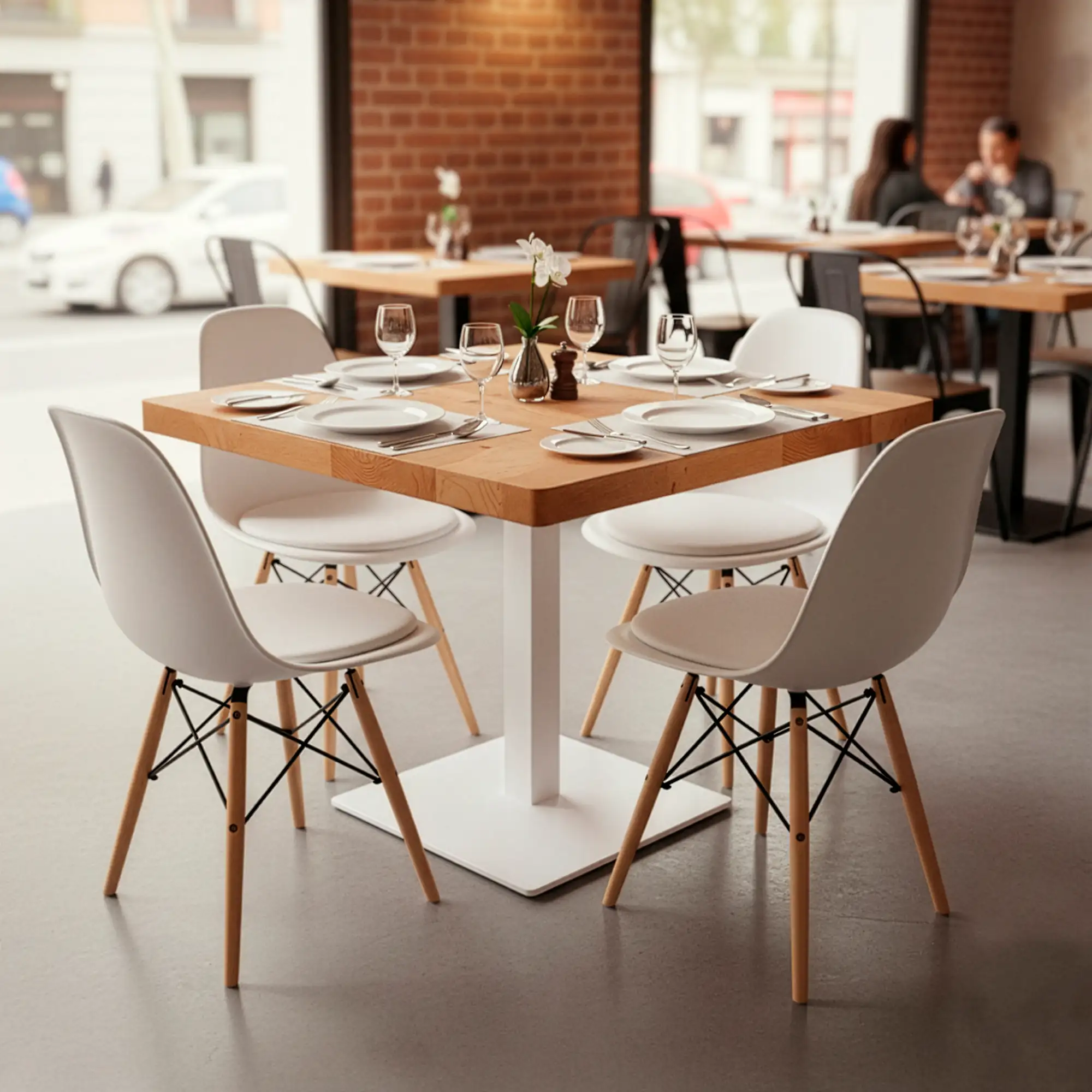 Tablero Mesa Contract Madera Maciza Abeto Acabado Nogal Americano - Imagen 3
