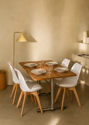 Tablero Mesa Rectangular Madera Maciza Abeto Modelo Nogal Americano