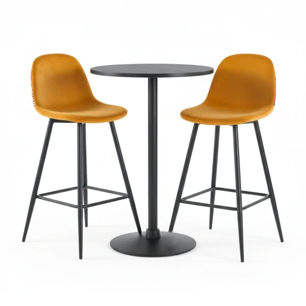 Taburete Alto Tapizado Verona Floral con Respaldo – Image 7