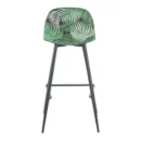 Tabouret Haut Rembourré Verona Floral avec Dossier