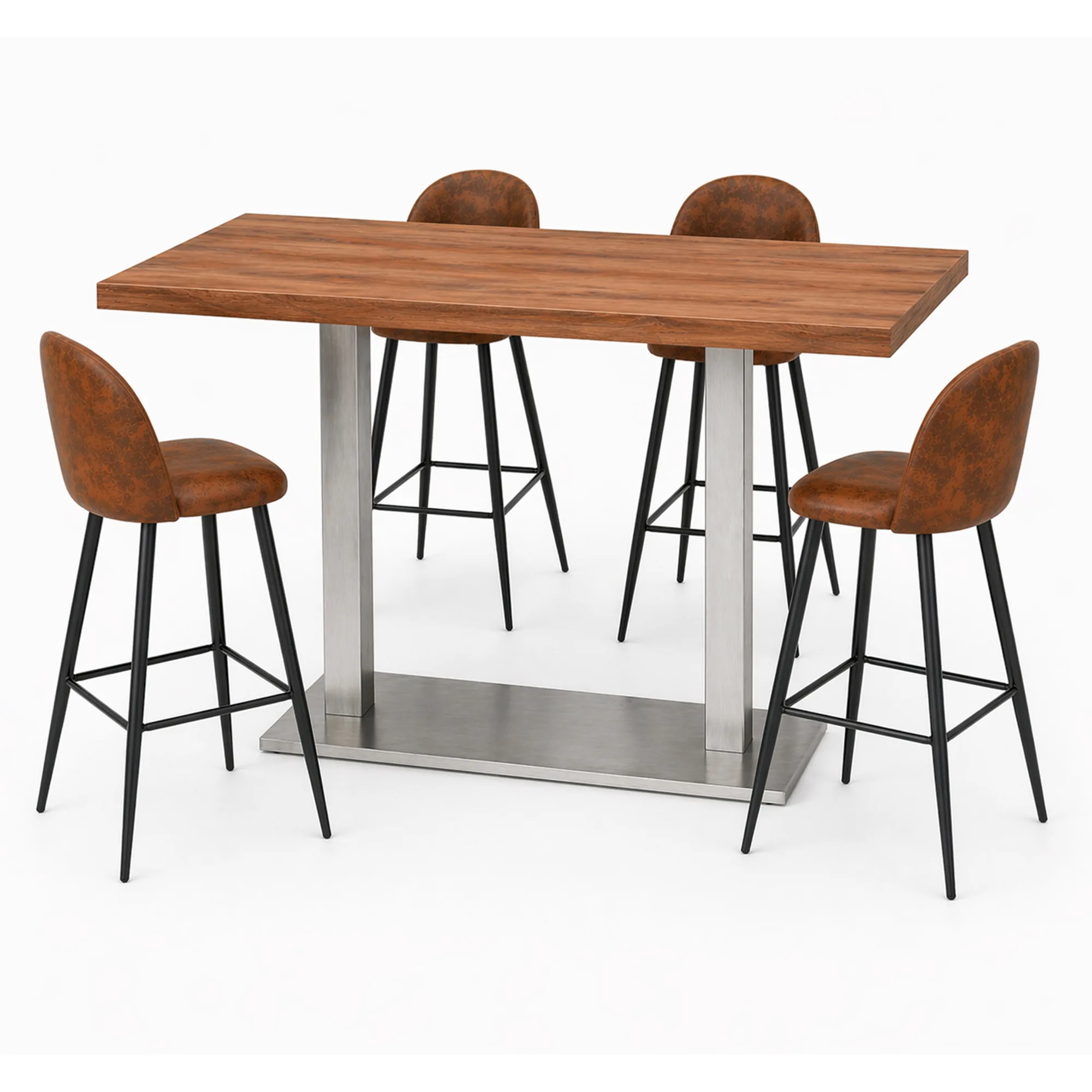 Pie Doble de Mesa Contract Alta Rectangular Lof - Imagen 4