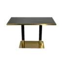 Plateau de Table Contract Marbre Noir Pierre Frittée Brillant