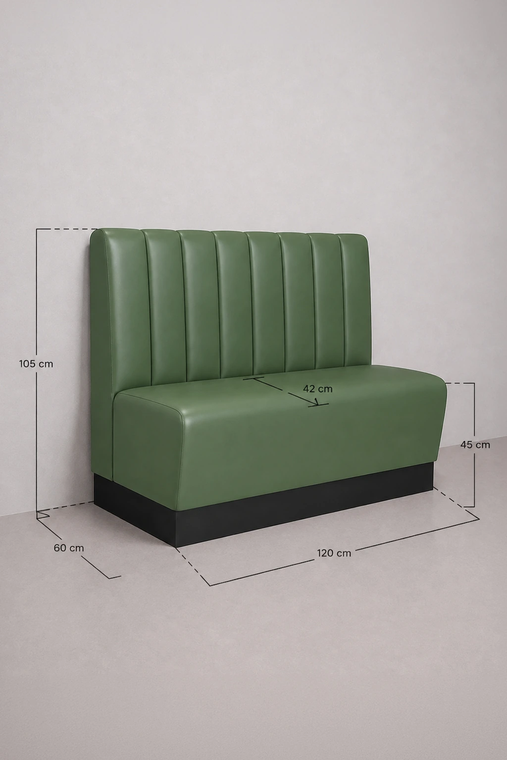 sofa restaurante cuero sintetico verde