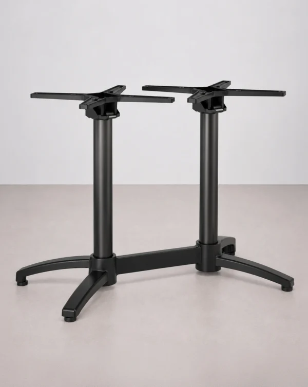 double pied de table rabattable salle et terrasse CHR