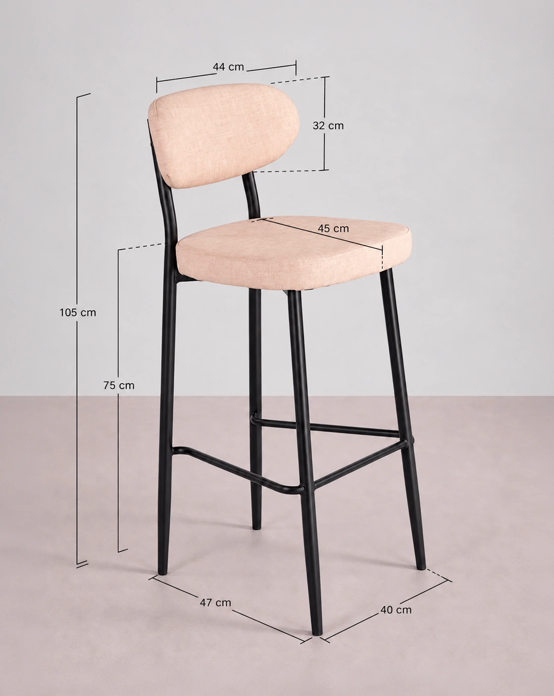 Taburete alto de cocina medidas