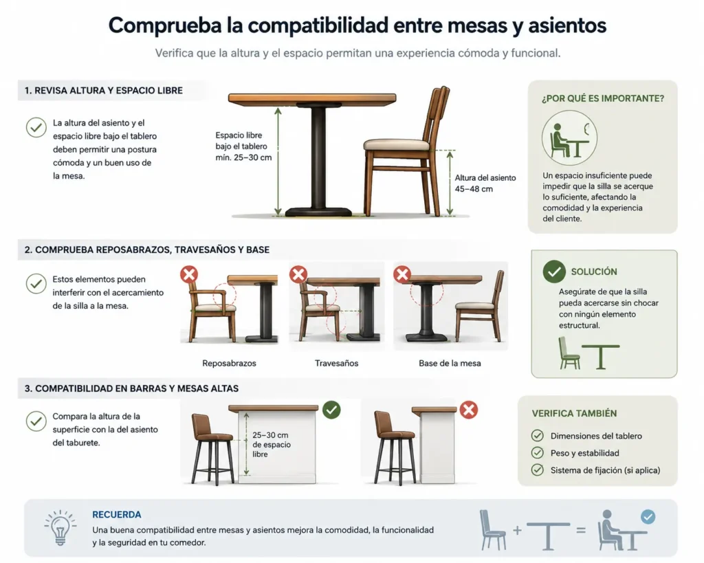 mesas y asientos de restaurantes
