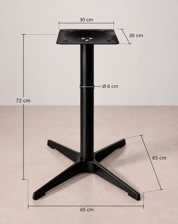 dimensions pied central de table d'extérieur