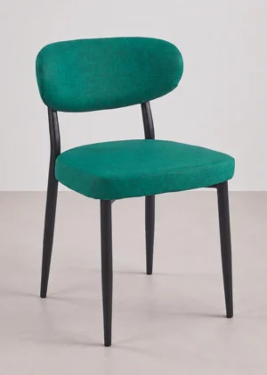Silla tapizada verde para comedor