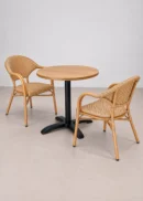 table à pied central CHR avec chaises