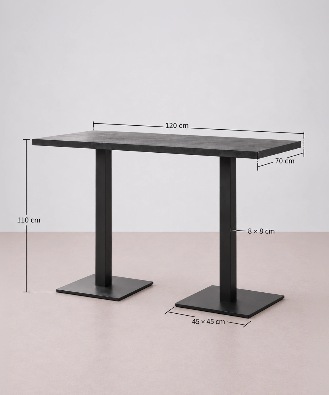 mesa alta con taburetes