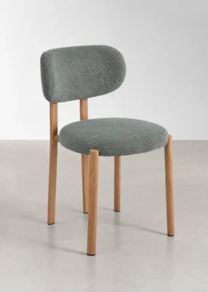 silla nórdica tapizada beige