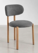 chaise nordique rembourrée grise