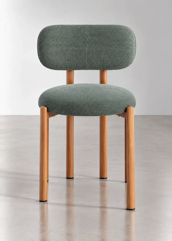 chaise nordique rembourrée verte