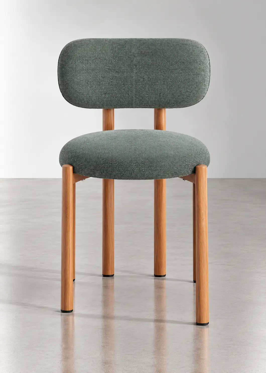 silla nórdica tapizada verde