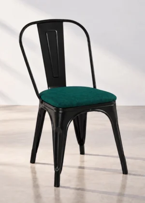 silla industrial con respaldo metálico