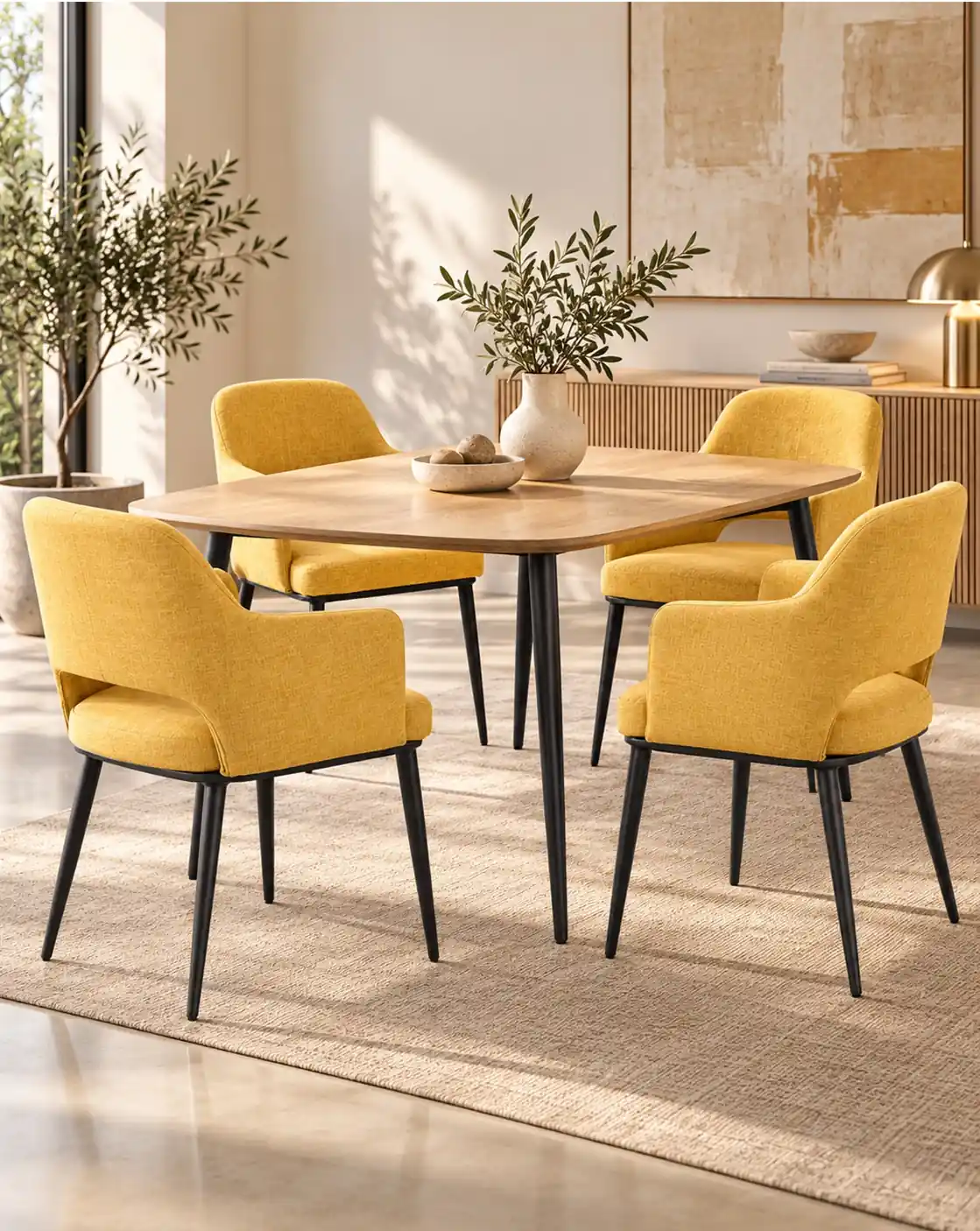 silla de comedor tapizada con brazos