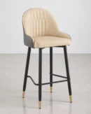taburete alto acolchado con respaldo