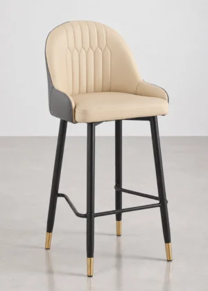 taburete alto acolchado con respaldo